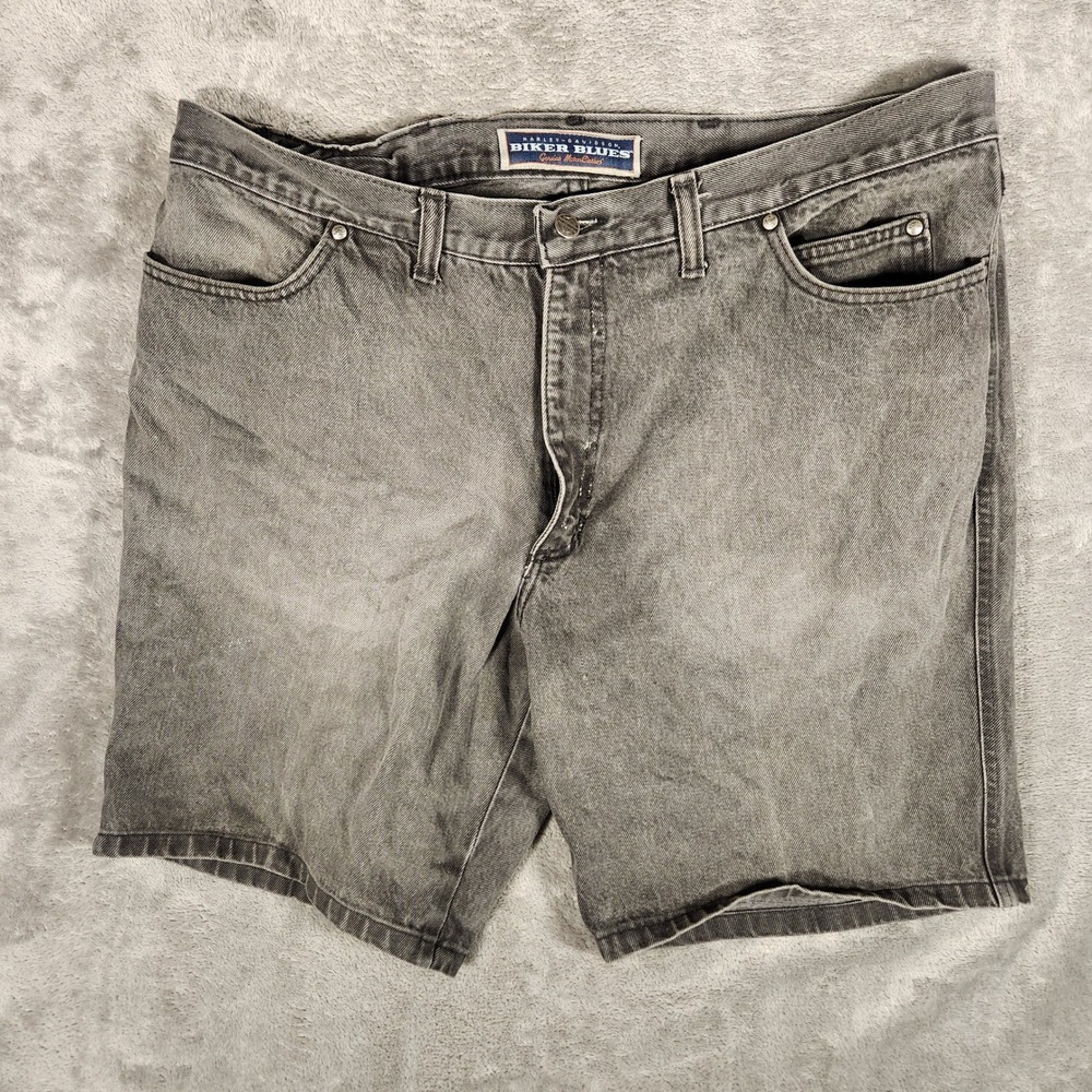 Harley-Davidson Biker Blues Shorts Mens 42 Black Excellent‎ Vintage Denim USA